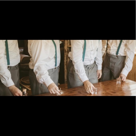 IVORY CREAM BEIGE SUSPENDERS Wedding Formal - Picture 5 of 5